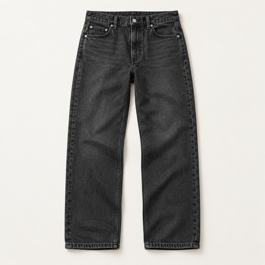 COMMON FORM Relaxed Jean in Washed Black