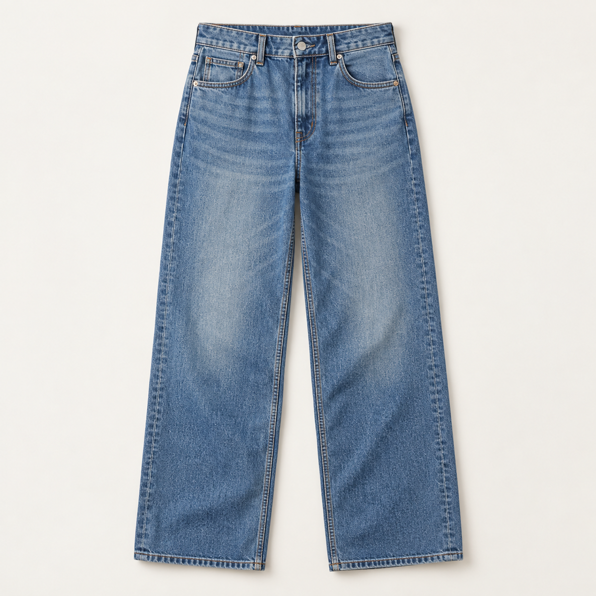 COMMON FORM Wide Leg Jean in Mid Blue