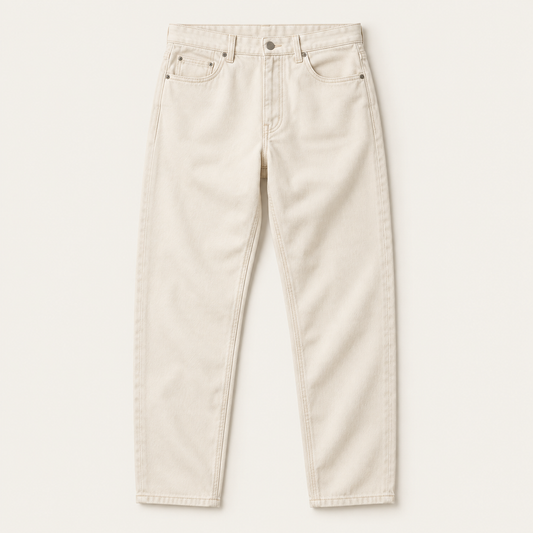 COMMON FORM Tapered Jean in Ecru