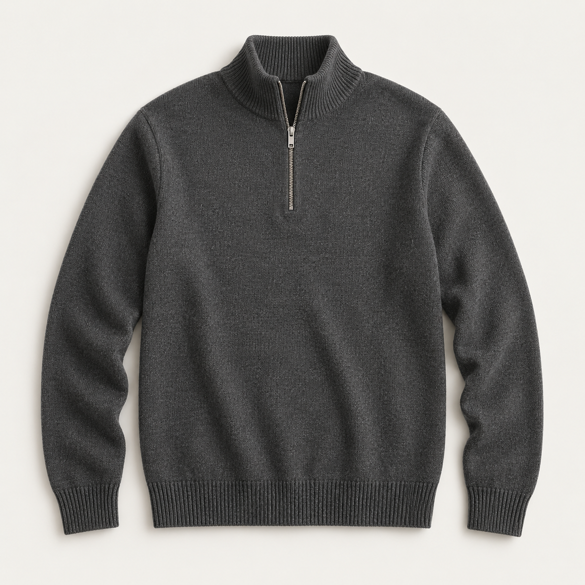COMMON FORM Half Zip Jumper in Charcoal