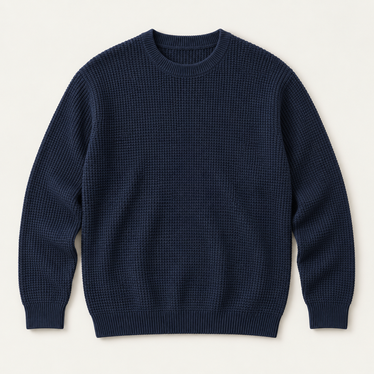 COMMON FORM Textured Crew Jumper in Navy