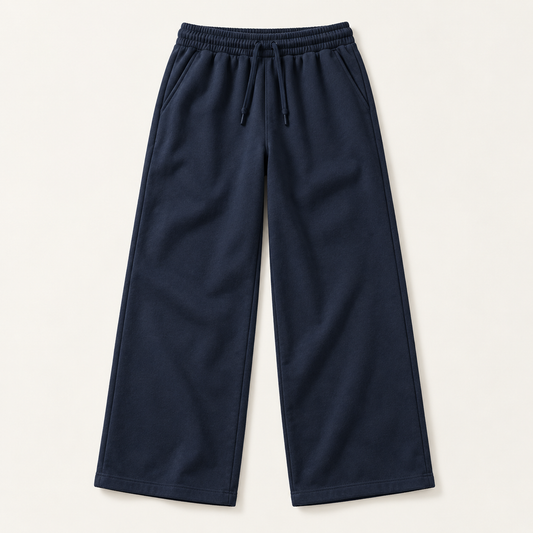 COMMON FORM Wide Leg Trackpants in Navy